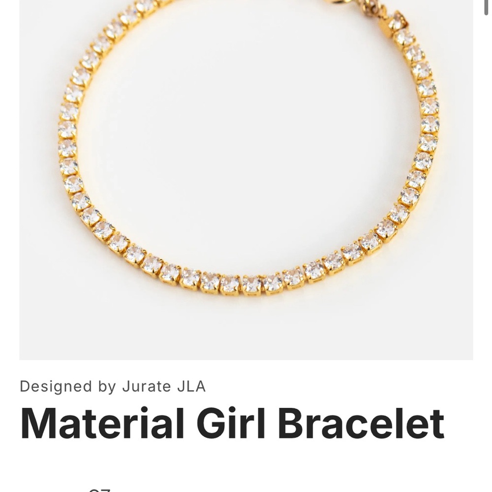Gold and White Crystal Bracelet